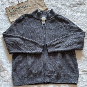 LL Bean Cotton Full Zip Cardigan